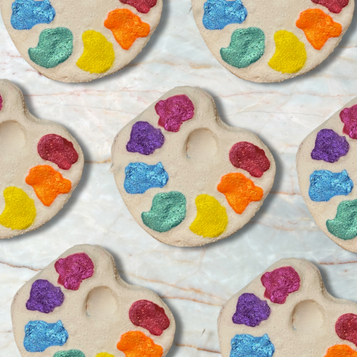 Brushstrokes and Blossoms Vegan Handpainted Unique Paint Palette Bath Bomb