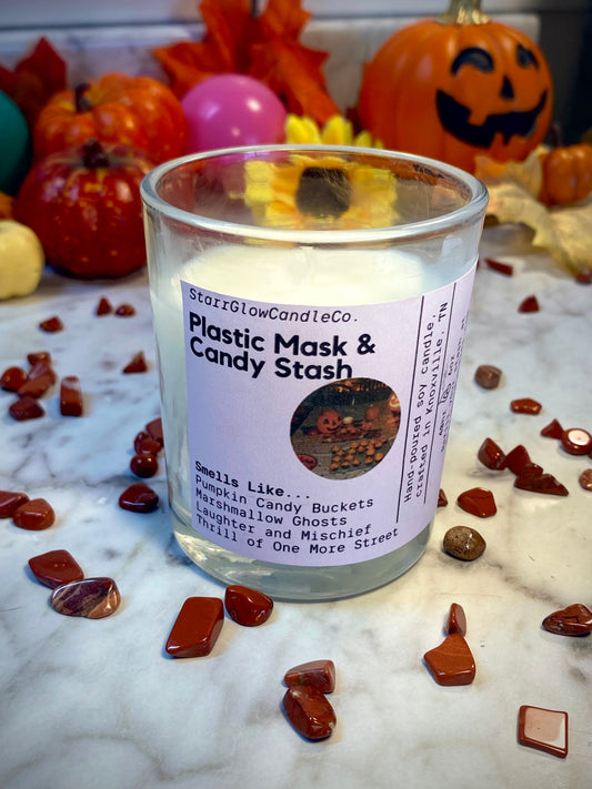 Plastic Mask and Candy Stash - Soy Wax Candle - 8 oz.