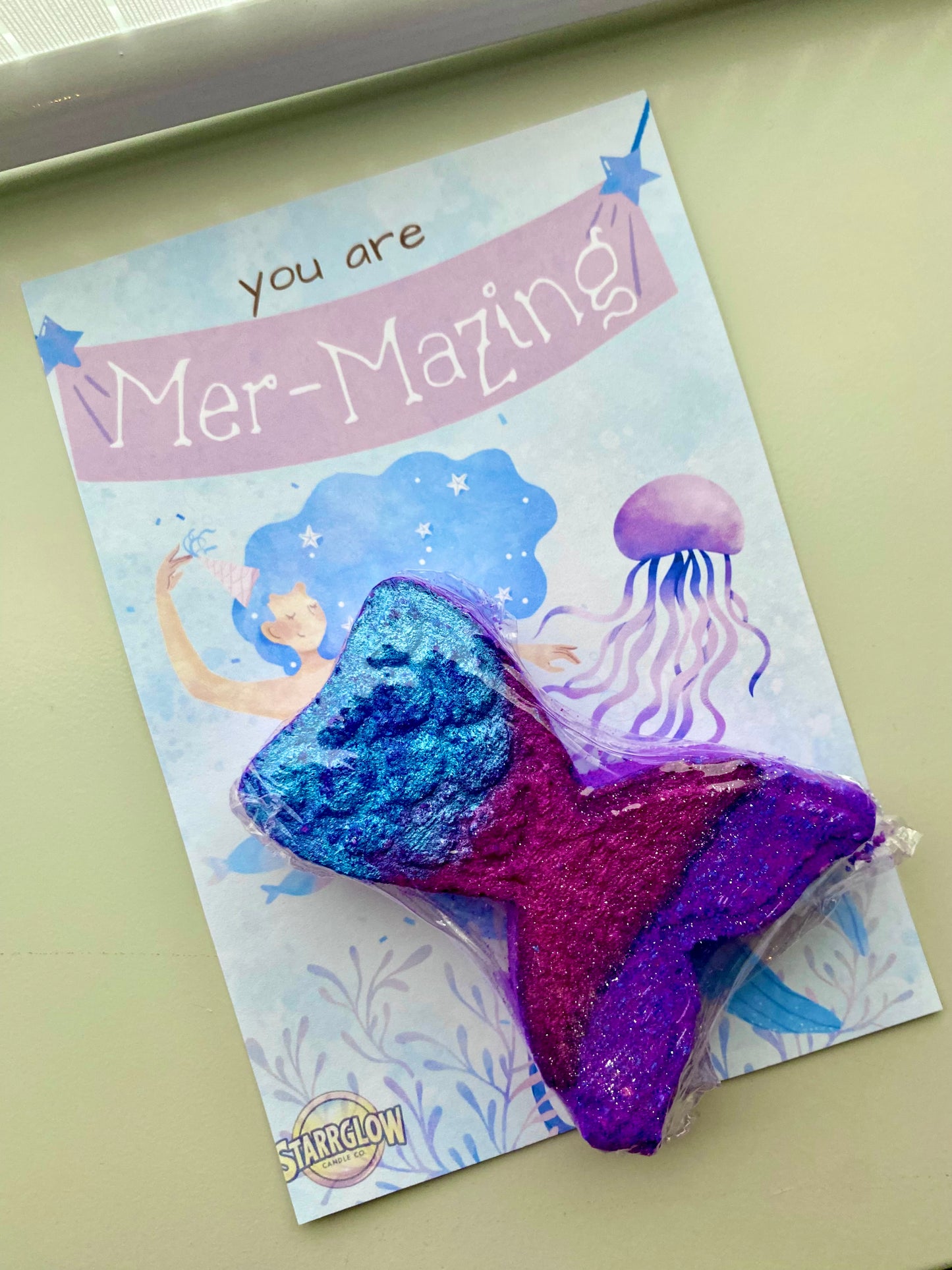 Mermaid Bath Bomb & Greeting Card