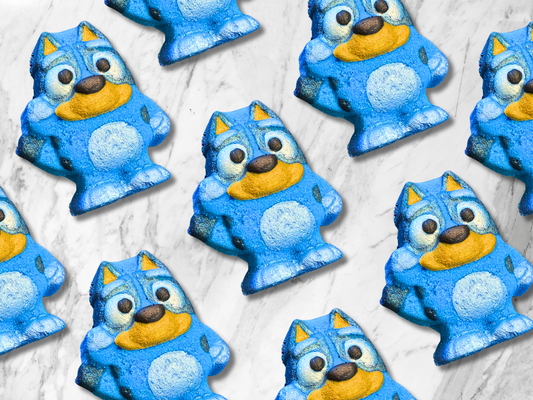 Heeler's Big Splash Vegan Handpainted Blue Heeler Childrens Bath Bomb for Kids