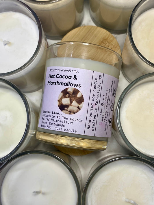 Hot Cocoa & Marshmallows - Soy Wax Candle - 8 oz.