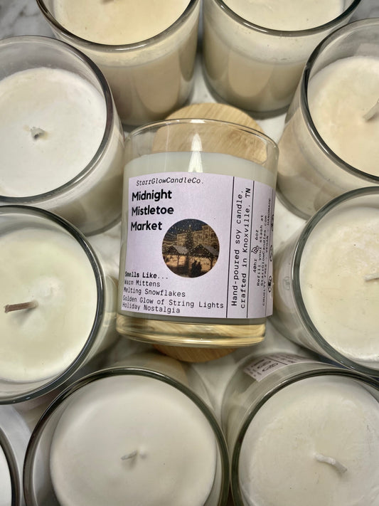 Midnight Mistletoe Market - Soy Wax Candle - 8 oz.